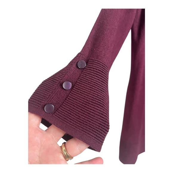 Stitch Fix Cranberry Super Soft Open Front Cardifan 3/4 Button Detail Sleeves - Picture 10 of 11